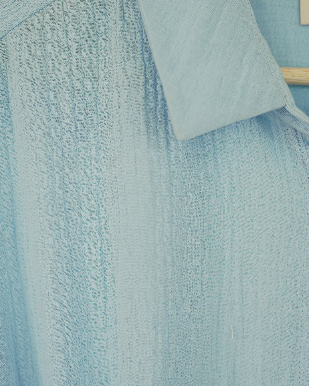 Muslin Cotton Collared Midi Dress – Powder Blue